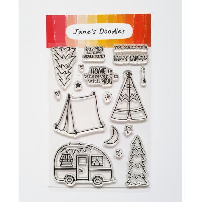 Jane's Doodles Clear Stamps - Happy Camper